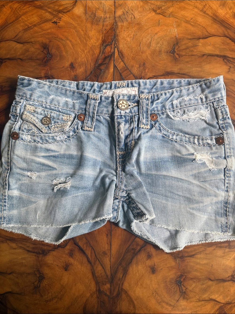 Big Star Light Blue Distressed Jean Shorts